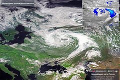 &laquo;Роскосмос&raquo; показал накрывший Москву циклон со спутников
